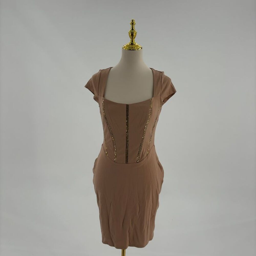 bebe Embellished Corset Mini Dress